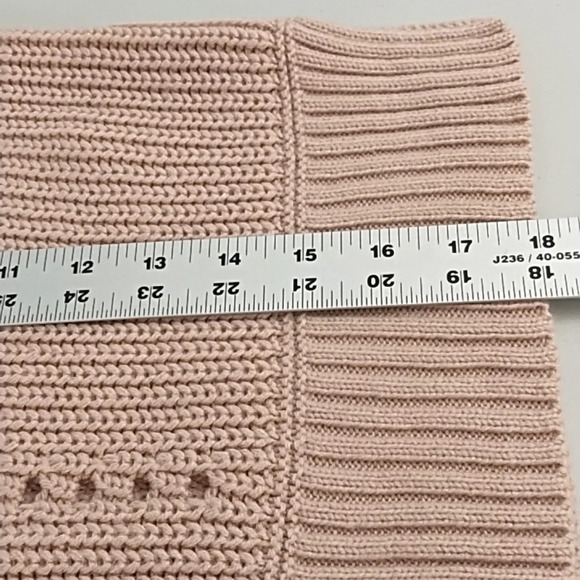 Aeropostale Pink with Metallic Cropped Boxy Sweater Open Knit Side Vent - Picture 8 of 10